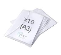 Rapesco Pochette à bouton-pression 1817 ECO A3 Transparent – Lot de 10