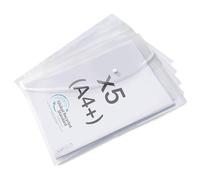 Rapesco 1840 ECO Pochette à Bouton Pression Recy A4+, Transparent, Lot de 5