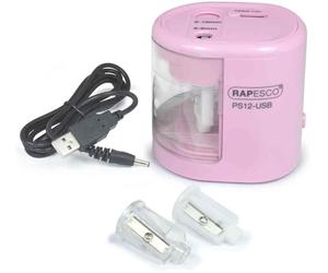 Rapesco Elektrischer Doppel-Spitzer Ps12-Usb, Rosa
