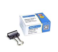 Rapesco Pinces à double clip FBC190B1 19 mm Noir Lot de 10
