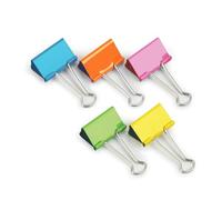 Rapesco FBC19COL Pinces à Double Clip 19 mm, Couleurs Assorties, Lot de 10