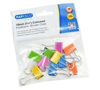 RAPESCO Pinces à Double Clip 19 mm, Couleurs assorties - Lot de 10