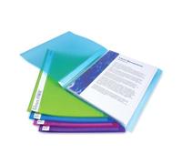 Rapesco Pqt De 10 Protège-Documents Flexi 10 Pochettes A4 Couleurs Vives Transparentes