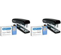 Rapesco PSE000AS Agrafeuse de Poche avec 1000 Agrafes de Type 10/4 mm, Capacité de 12 Feuilles, Couleurs Assorties Aléatoires (Lot de 2)