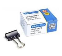 Rapesco rapesco pince double clip, largeur: 19 mm, noir, 80 pièces noir G