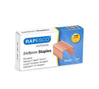 Rapesco S24600Z3 Agrafes Plaquées Cuivrées Galvanisées 24/6mm (No.16), Lot de 1000