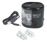 Rapesco Taille-Crayon Électrique Double Ps12-Usb, Noir