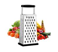 Rapeuse Legume 4 Côtés, Râpe Carrée Inoxydable, Rape Cuisine avec Base Antidérapante et Large Poignée, pour Fruits, Légumes, Fromage, Lavable au Lave-Vaisselle, Polyvalente Rapeuse a Legumes Manuelle