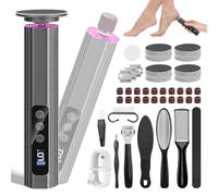 Rapeuse Pieds Electrique,14 en 1 Kit de Ponceuse Pieds et Lime Ongles,9 Vitessesavec,Ponceuse Pied Rechargeable 2000 mAh avec 40 feuilles et 20 Cercle de sable,Pour Pédicure, Callosités, Manucure Noir