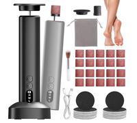 Rapeuse Pieds Electrique, 2 en 1 Râpe à Pieds Pédicure Electrique, 6 Vitesses Réglables Rechargeable Ponceuse Pieds Electrique Honey Glow Pied pour Talons Fissurés, Callosités, Peau Morte
