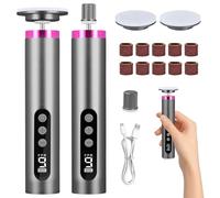 Rapeuse Pieds électrique 2-in-1 Râpe Pieds Electrique Rechargeable Rape Pied en Verre Nano Ponceuse Pied Appareil de Pédicure Anti-callosités Lime Electrique Pied pour éliminer les Callosités (Gris)