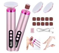 Rapeuse Pieds électrique 2-in-1 Râpe Pieds Electrique Rechargeable Rape Pied en Verre Nano Ponceuse Pied Appareil de Pédicure Anti-callosités Lime Electrique Pied pour éliminer les Callosités (Rose)