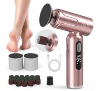 Rapeuse Pieds Electrique 99 Vitesses, PELCAS 2-en-1 Kit de Manucure & Pédicure avec Écran LED, 2 Embouts et 80 Papiers Abrasifs, pour Ongles Épais, Talons Fissurés, Callosités et Peau Morte