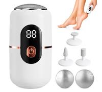 Rapeuse Pieds Électrique, Éliminateur de callosités sans fil et rechargeable pour peaux mortes et talons rugueux, outil de pédicure à 3 vitesses avec 2 têtes de meulage remplaçables