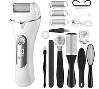 Rapeuse Pieds Electrique,Kit De Pédicure Anti-callosités, Avec 3 Tête Givrée 2 Vitesses, Rappe Pieds Pédicure Étanche Eliminer Peaux Mortes (Gris)