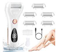 Rapeuse Pieds Electrique Pédicure Râpe à Pieds 3 Avec Rouleau de Rechange, Rechargeable par USB Profi Anti-callosités de Soin des Pieds pour Enlever les Peaux Mortes Craquelées ou Dures des Pieds