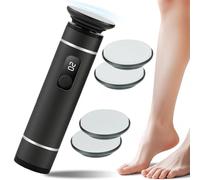 Rapeuse pieds électrique - Ponceuse pieds électrique - rechargeable - Râpe électrique pied 2 vitesses IPX7 - Rappe pieds pédicure soin anti-callosités (Noir)