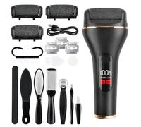 Rapeuse Pieds Électrique, Râpe électrique Anti Callosités, Rapeuse à Pieds Étanche IPX7, Ponceuse Pieds Pédicure Rechargeable avec 2 Vitesses, Kit de Pedicure Pied pour Peaux Morte Callosités (Noir)