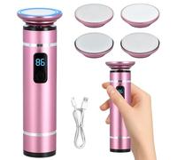 Rapeuse Pieds électrique Râpe Pieds Electrique Rechargeable avec 4 Recharge Nano Verre Ponceuse Pieds Pédicure Professionnel Lime Electrique Pied Puissante Callus Remover pour Femme Homme (Rose)