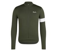 Rapha - Men's Core Thermal Long Sleeve Jersey - Maillot vélo homme Dark Green / White - XS