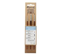Raphael Essentials Acrylic & Watercolor Brush Set, Watercolor, 3-Brush Set, For Details, Precision Liner 4, Angular 6, &