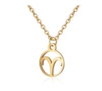 RAPHAEL SPERDIN Collier Astro en acier inoxydable doré | Bijoux signes astrologiques mixtes signe du zodiaque collier astrologique porte bonheur (BELIER)