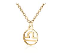 RAPHAEL SPERDIN Collier Astro en acier inoxydable doré | Bijoux signes astrologiques mixtes signe du zodiaque collier astrologique porte bonheur (BALANCE)