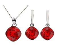 RAPHAEL SPERDIN Parures de bijoux femme Argent et cristal Swarovski collier et boucles d'oreilles | Made in France (RED)