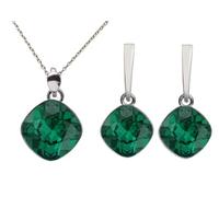 RAPHAEL SPERDIN Parures de bijoux femme Argent et cristal Swarovski collier et boucles d'oreilles | Made in France (EMERAUDE)