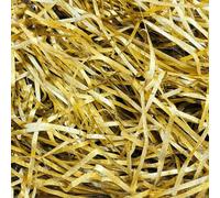 Raphia, Copeaux de Papier Doré, Remplissage de Cadeau, Matériaux d'Emballage, Papier Décoratif (100 g, Doré)