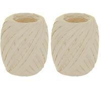 Raphia de papier couleur blanc 4mmx30m. (Lot de 2)