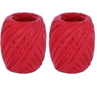 Raphia de papier couleur rouge 4mmx30m. (Lot de 2)