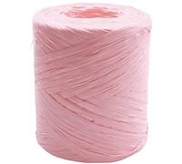 Raphia en rouleau - Raphia synthétique 220 yards - Ruban en papier - Raphia naturel pour loisirs créatifs - Cadeaux, bouquets de fleurs de Noël, décorations - 200 m (rose clair)