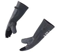 RAPICCA Gants cheminée en cuir résistant à la chaleur, 16 pouces, gris | Pour poêle à bois, feu de camp, barbecue, four, charbon, fonte, soudage MIG et à l'arc, forge, glace carbonique