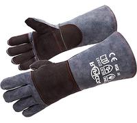 RAPICCA Gants cheminée en cuir résistants à la chaleur,16 pouces,gris foncé | Pour poêle à bois, feu de camp, barbecue, four, charbon, fonte, soudage MIG et à l'arc, forge, glace carbonique