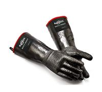 RAPICCA Gants de Barbecue, Résistants à la Chaleur pour Gril/Fumeur/Cuisine/Fosse/Poignée Texturée en Paume pour Aliments Gras sur Votre Friteuse sans Glissement,35.6cm XL