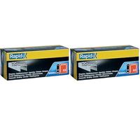 Rapid, 11860410, Agrafes en fil fin N°53, Longueur 14mm, 5000 pièces, Pour le textile et la décoration, Fil galvanisé, Haute performance Gris (Lot de 2)