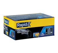 Rapid, 11893511, Agrafes en fil plat N°28, Longueur 10mm, 5000 pièces, Pour les câbles, Fil blanc, Haute performance