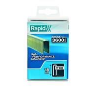 RAPID 40303094, Agrafes haute performance pour matériaux denses, couronne étroite N°606, longueur des branches 18mm, acier galvanisé avec revêtement résine, 3600 pièces, blister étroit