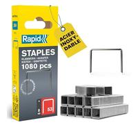 RAPID, 5000202, Agrafes en Fil fin N°53, Longueur 16 mm, 2400 pièces, Pour le textile et la décoration, Fil galvanisé, Haute performance Argent