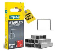 Rapid Agrafes en fil fin N°53 40109511 – 10 mm 1080 pièces acier inoxydable argent
