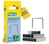Rapid Agrafes N°140 – 10 mm, fil galvanisé, 648 pièces, haute performance