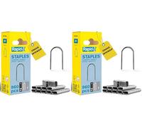 RAPID 40109524, Agrafes haute performance pour matériaux denses, couronne étroite N°7, longueur des branches 14mm, acier galvanisé avec revêtement résine, 960 pièces, Boîte FSC (Lot de 2)