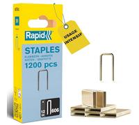 RAPID – Agrafes étroites N°606 – 12 mm Acier galvanisé Double pointe – 1200 pièces