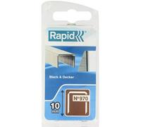 Rapid Agrafes fil plat N°970 - 10 mm - 896 pièces - Fil galvanisé gris - Pour Black&Decker