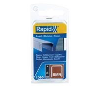 Rapid, 40109556, Agrafes en fil fin BMN, Longueur 8mm, 1080 pièces, Pour les outils Bosch, Metabo et Novus, Fil galvanisé, Gris