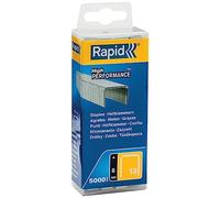 Rapid, 40303079, Agrafes en fil fin N°13, Longueur 6mm, 5000 pièces, Pour le textile et la décoration, Fil galvanisé, Haute performance, Gris