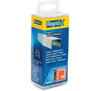 Rapid, 40303083, Agrafes en fil fin N°53, Longueur 6mm, 5000 pièces, Pour le textile et la décoration, Fil galvanisé, Haute performance Argent