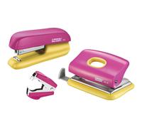 Rapid 5000371 Rapid Kit de perforation et d'agrafage Mini rose/jaune