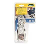RAPID, 5000407, Pince à œillets, 100 œillets 4 mm inclus, Pour un Usage professionnel et pour le Bricolage, RP05 Gris